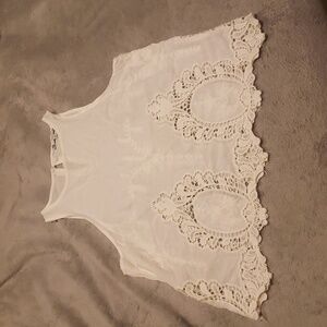 Iris White Lace Tank/Blouse